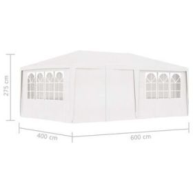 Professional Party Tent with Side Walls 13.1'x19.7' White 0.3 oz/ftÂ²