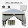 10' x 10' Pop Up Canopy Portable Folding Tent Gazebo Outdoor with Removable Sidewalls Mesh Curtains Carrying Bag White