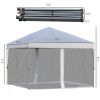 10' x 10' Pop Up Canopy Portable Folding Tent Gazebo Outdoor with Removable Sidewalls Mesh Curtains Carrying Bag White