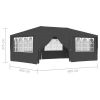 Professional Party Tent with Side Walls 13.1'x19.7' Anthracite 0.3 oz/ftÂ²