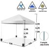 10' x 10' Pop up Canopy Tent Instant Waterproof Folding Tent with 4 Sandbags